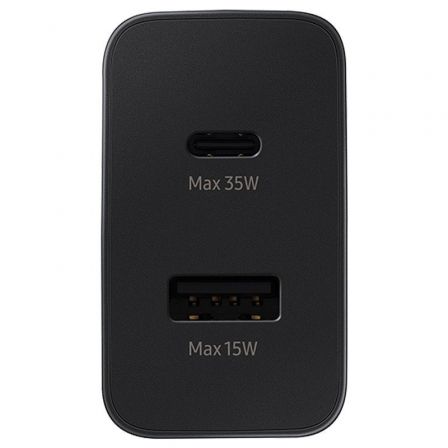 SAMSUNG Cargador EP-TA220NBEGEU 35W con USB-C y USB-A Negro
